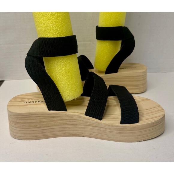 Lucky Brand Women's Samella Strappy Platform Wedge Sandal Black Size 11M NEW - Picture 4 of 8
